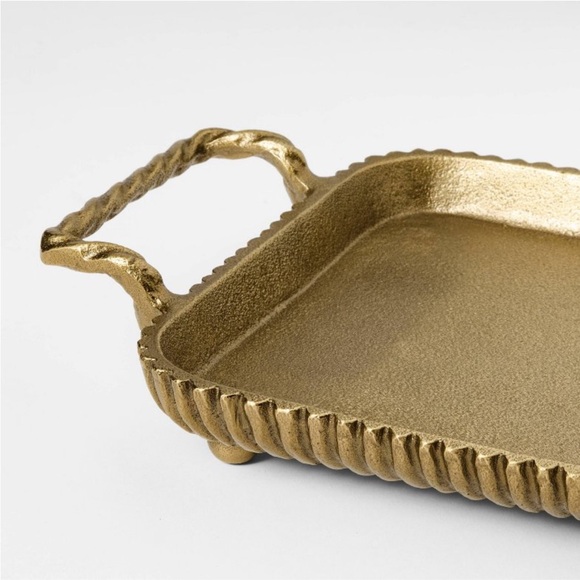 STUDIO MCGEE NWT brass footed tray with handles -16.75” - Picture 2 of 7